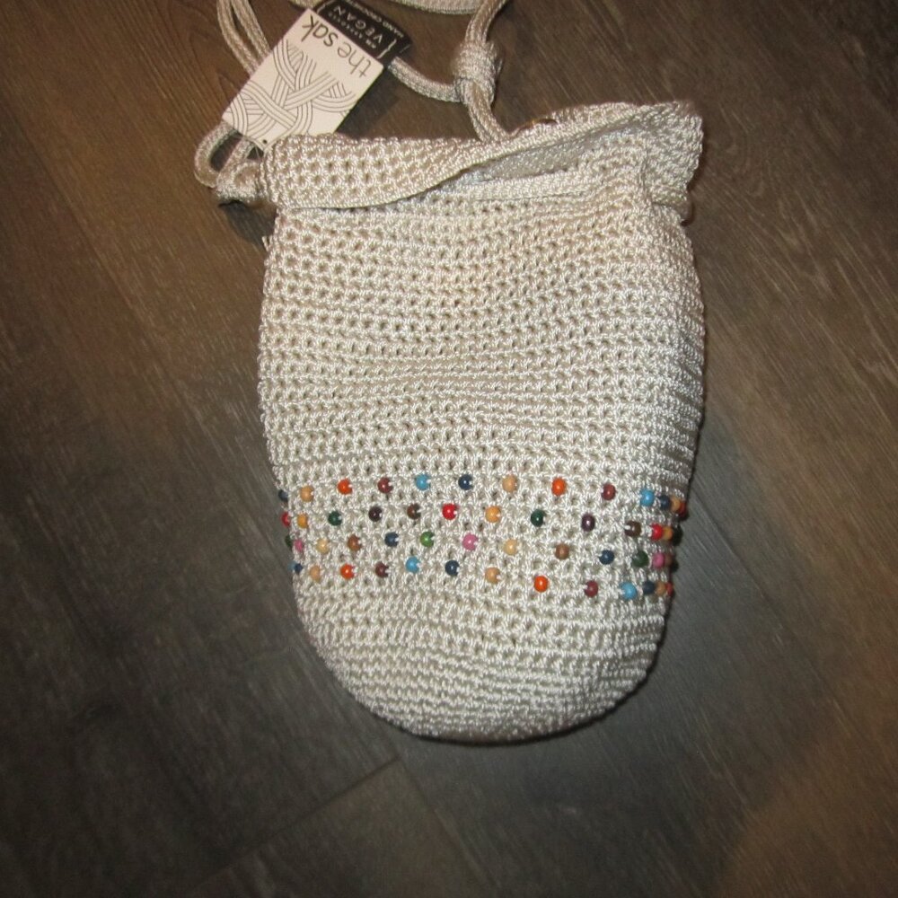 The Sak White Crossbody Bag with Multicolor Accents
